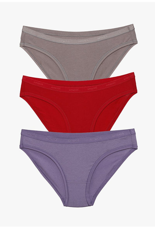 Low Rise Solid Bikini (Pack of 3)