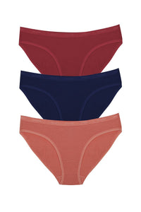 Low Rise Solid Bikini (Pack of 3) - color option