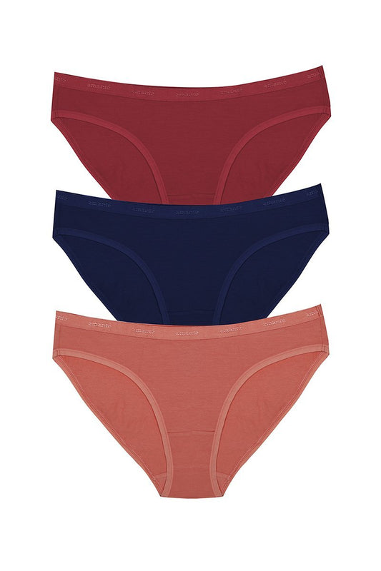 Low Rise Solid Bikini (Pack of 3)