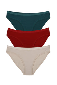 Low Rise Solid Bikini (Pack of 3) - color option
