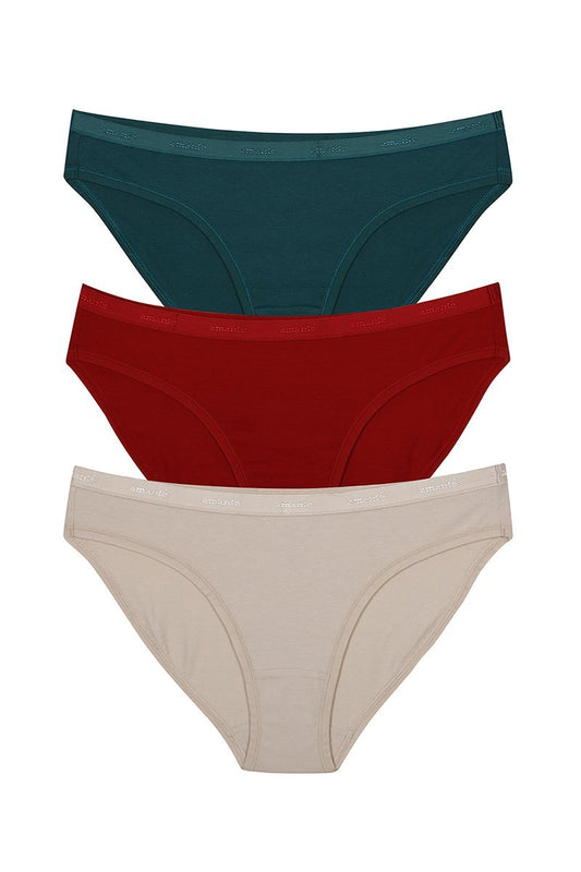 Low Rise Solid Bikini (Pack of 3)