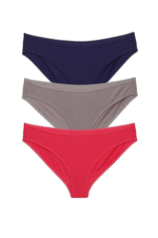 Low Rise Solid Bikini (Pack of 3)