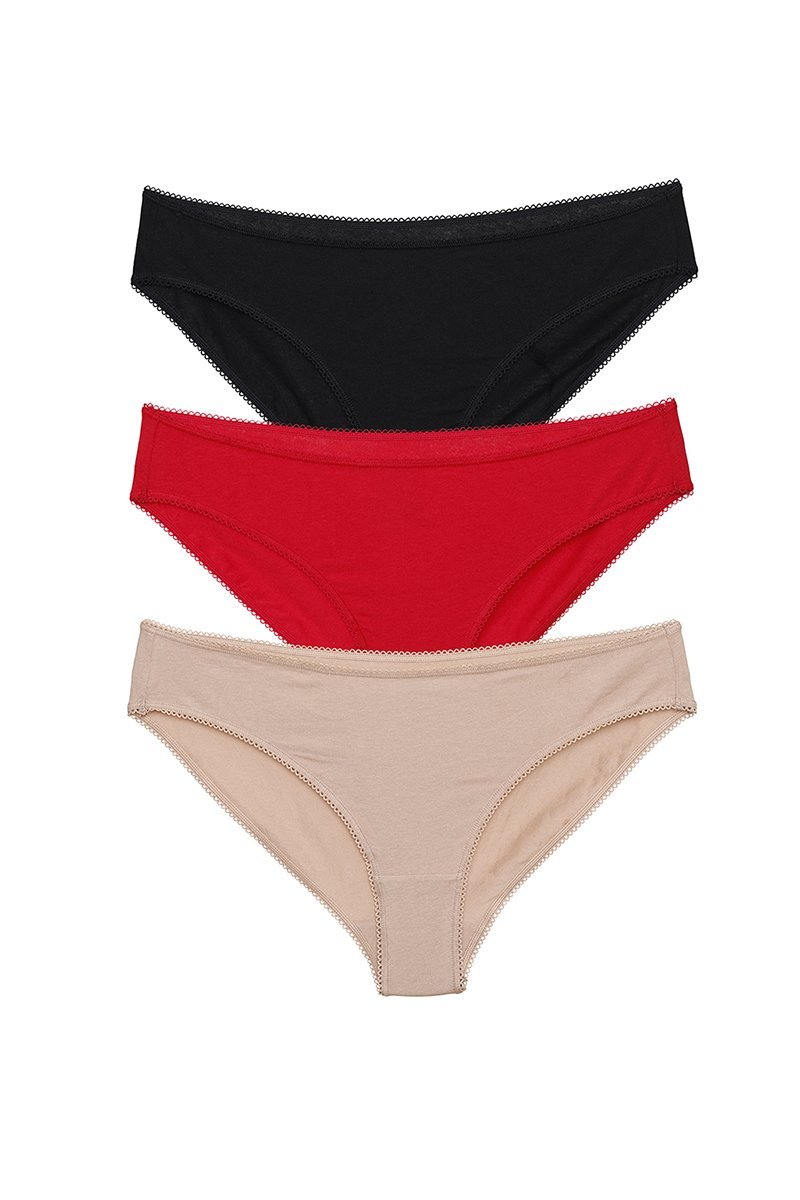 Low Rise Solid Bikini (Pack of 3) - Image 1 of 4