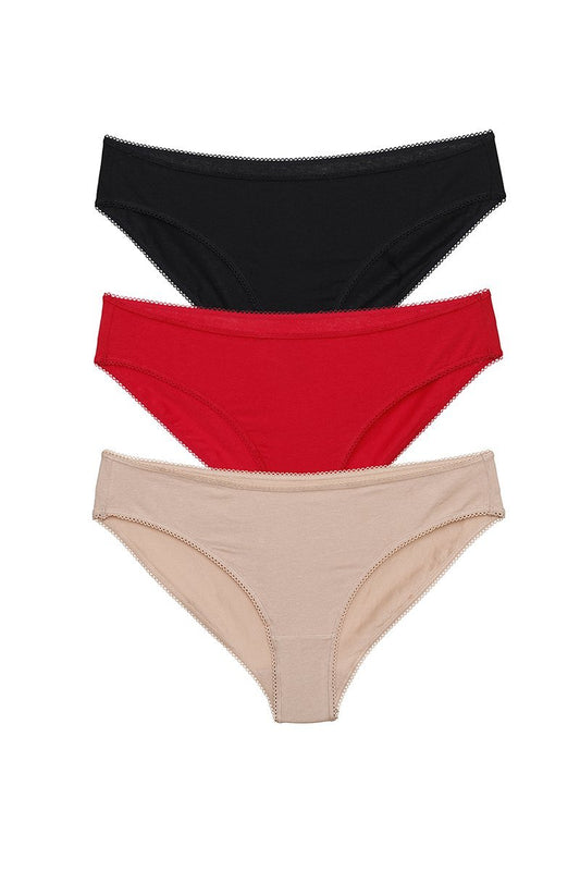 Low Rise Solid Bikini (Pack of 3)