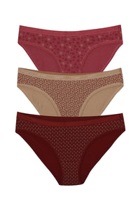 Low Rise Printed Bikini (Pack of 3) - color option