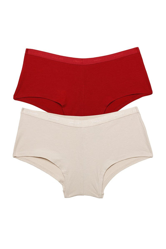 Low Rise Solid Boyshorts (Pack of 2)