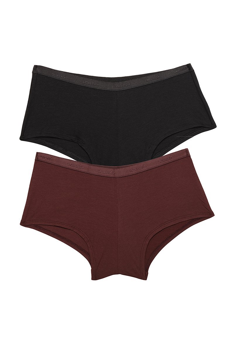 Low Rise Solid Boyshorts (Pack of 2)