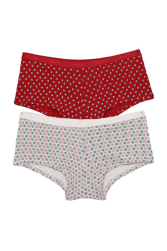 Amante Solid Low Rise Cotton Boyshorts Panty Pack (Pack of 2) Rs. 283 