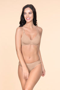 Fresh Aloe Finish Cotton Non-Padded Non-Wired Bra - Sandalwood thumbnail 4