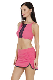 Side Ruched Swim Crop Top