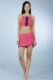 Side Ruched Swim Crop Top