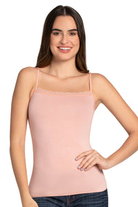 Modal Lace Camisole - Impatiens Pink - color option