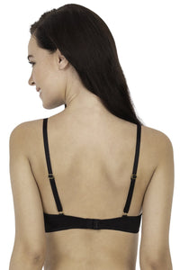 Heritage Rose Padded Wired Printed Full Cover T Shirt Bra - Black thumbnail 3