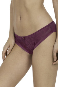 Lace Jacquard Bikini Panty - Deep Magenta thumbnail 2