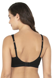 Simple Elegance Non-Padded Non-Wired Cotton Full Cover Bra - Black thumbnail 3
