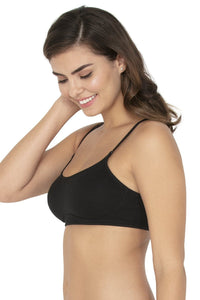 Simple Elegance Non-Padded Non-Wired Cotton Full Cover Bra - Black thumbnail 4