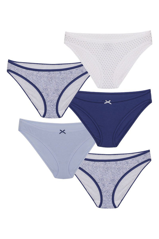 every de Assorted Low Rise Bikini (Pack of 5) - Mixed Combo 2Color