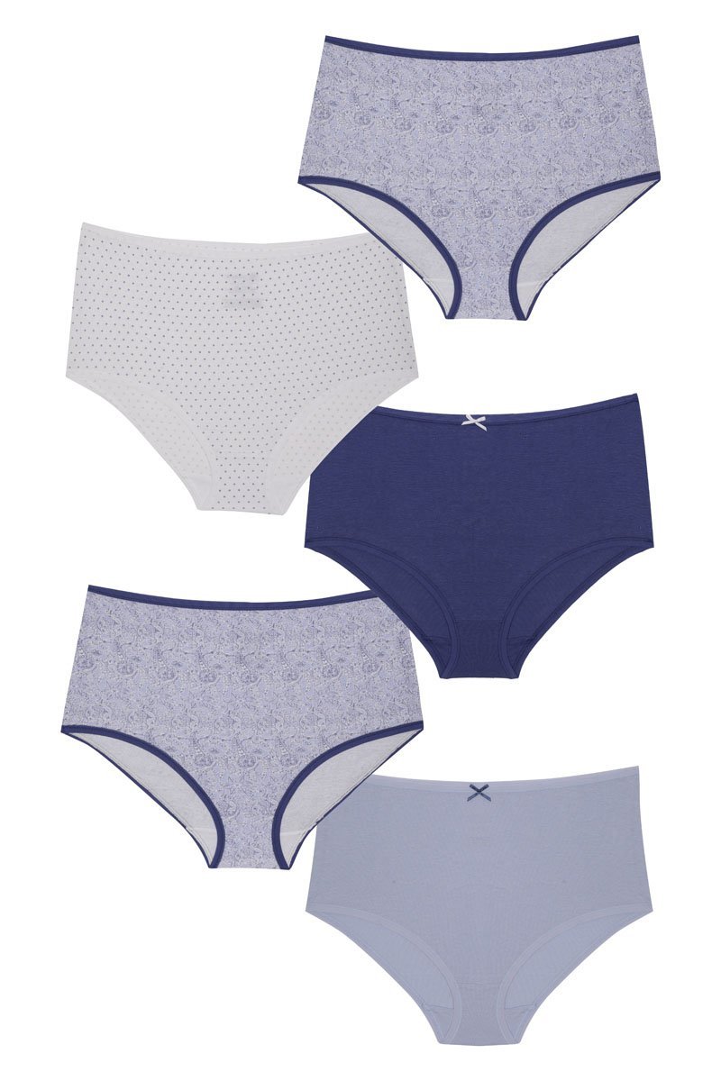 every de Assorted High Rise Full Brief (Pack of 5) - Mixed Combo 2Color - Image 1 of 3