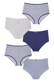 every de Assorted High Rise Full Brief (Pack of 5) - Mixed Combo 2Color