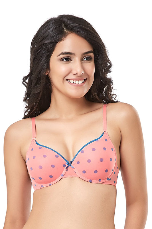 every de Bae Full Cover Padded Underwired Everyday Bra - Sunkist Coral