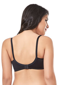 every de Contour Charm Non-Padded Non-Wired Full Cover Everyday Bra - Black thumbnail 2