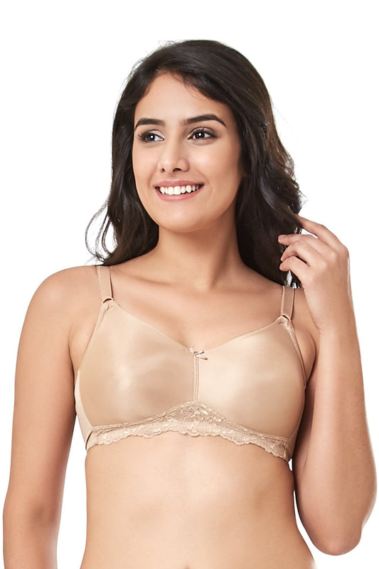 every de Contour Charm Non-Padded Non-Wired Full Cover Everyday Bra - Sandalwood