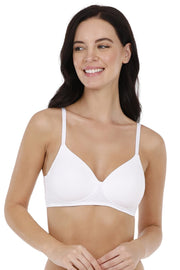every de Carefree Casuals Padded Non-Wired T-Shirt Bra - White Color