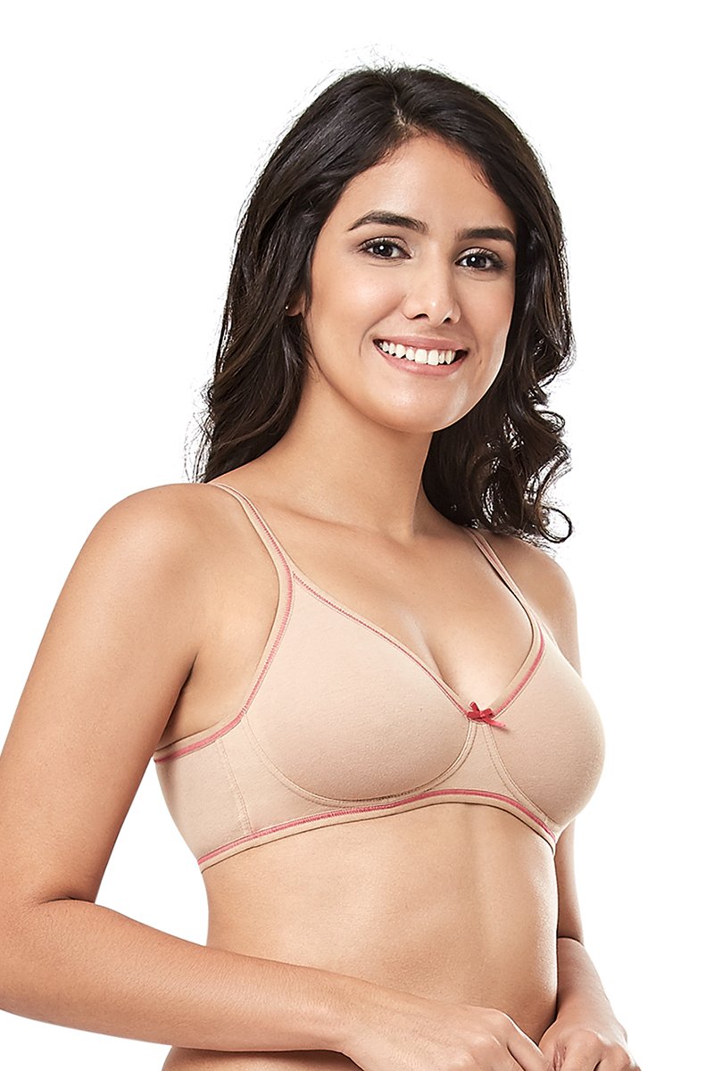 every de Dreamer Moulded Non-Padded Non-Wired Full Cover Bra - Sandalwood