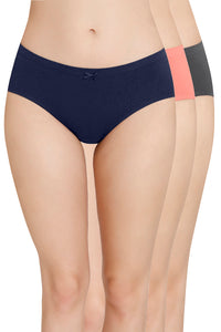 Inner Elastic Solid Mid Rise Hipster Panties (Pack of 3) thumbnail 1