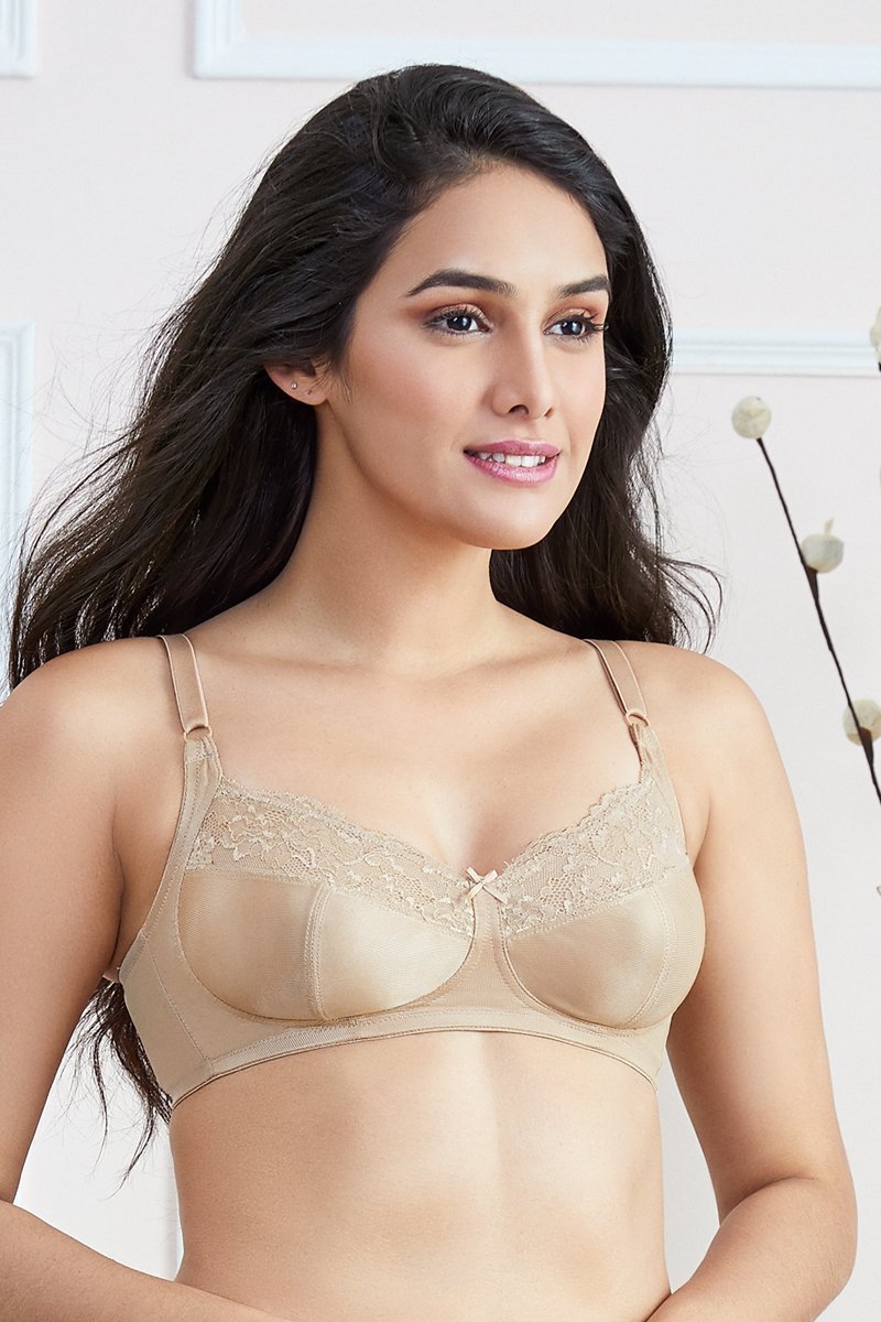 every de Lace Contour Non-Padded Non-Wired Full Cover Bra - Sandalwood